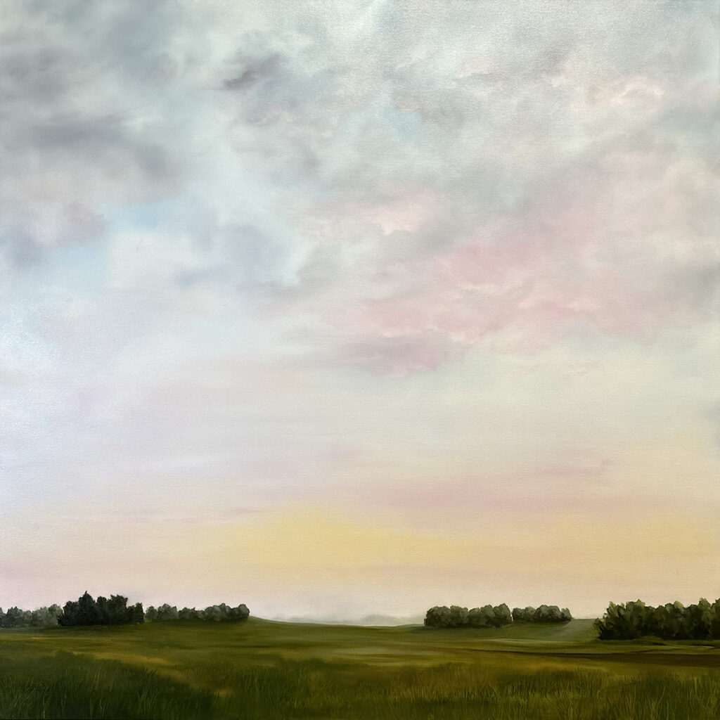 oil painting on canvas landscape sunrise colorful sky